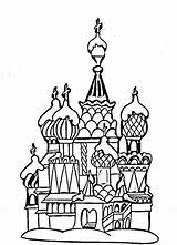 Russie Coloriage Basil Basils Maternelle Basilio Supercoloring Mosca Cattedrale Kremlin sketch template