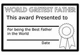 Coloring Certificate Fathers Father Pages Printable sketch template