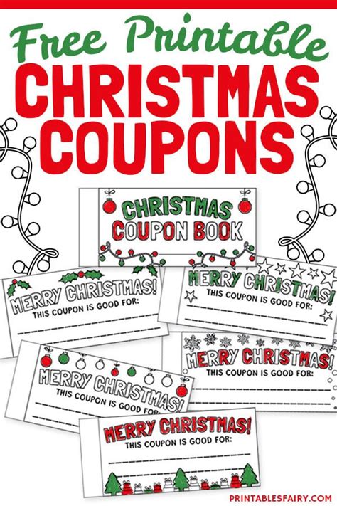 printable christmas coupons  christmas printables christmas