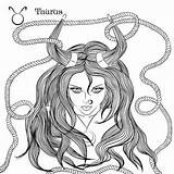 Taurus Astrological Lineart sketch template