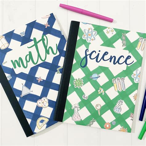 printable math  science notebook covers pineapple paper