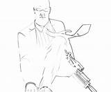 Coloring Agent Pages Hitman Sniper Absolution Sonic Printable sketch template