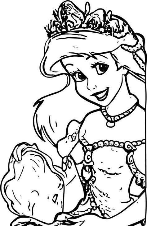baby disney princess ariel coloring page mermaid  printable