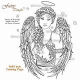 Coloring Angel Pages Adults Printable Angels Book Adult Color Fairy Norma Burnell Print Colouring Fairies Sheet Zentangles sketch template