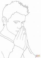 Coloring Praying Man Pages sketch template