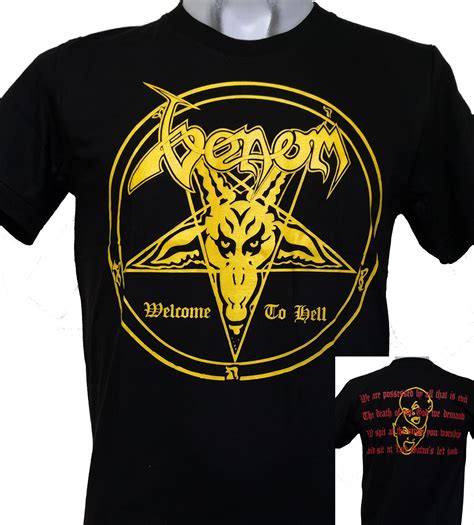 Shirts Official T Shirt Venom Black Death Metal Welcome To Hell Gold