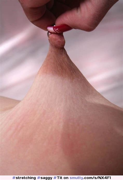 stretching saggy tit nipple pierced piercing