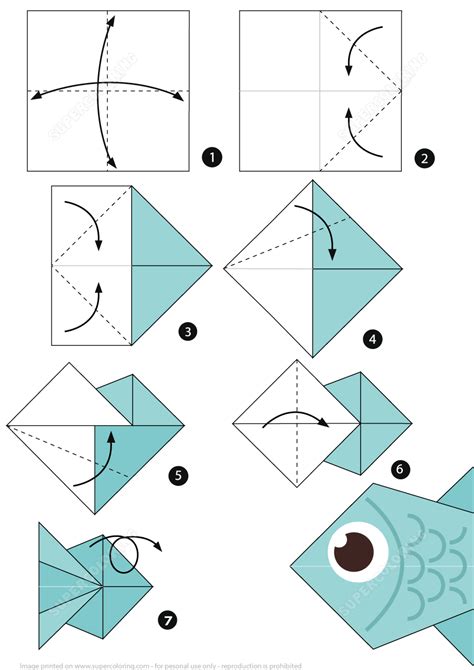 origami fish step  step instructions  printable