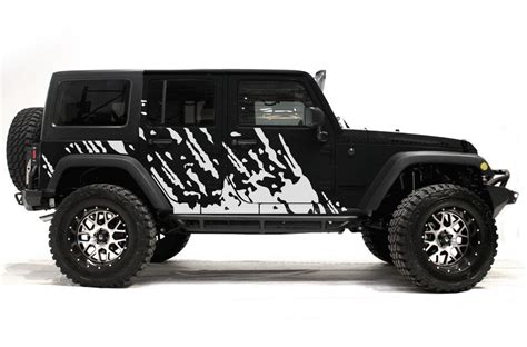 jeep wrangler    door custom vinyl decal kit burst