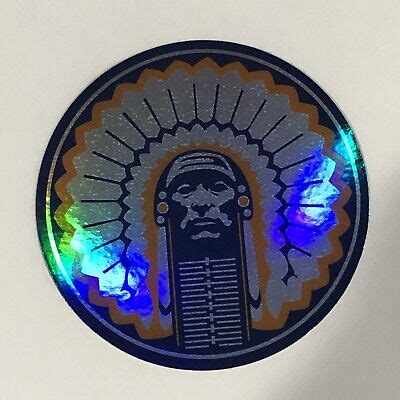 fighting illini chief illiniwek holographic vinyl sticker    blue ebay