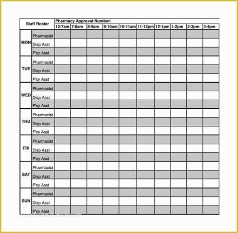 roster templates printable  sample roster template