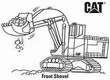 Coloring Pages Cat Caterpillar Tractor Backhoe Printable Color Shovel Kids Print Front Printables Popular sketch template