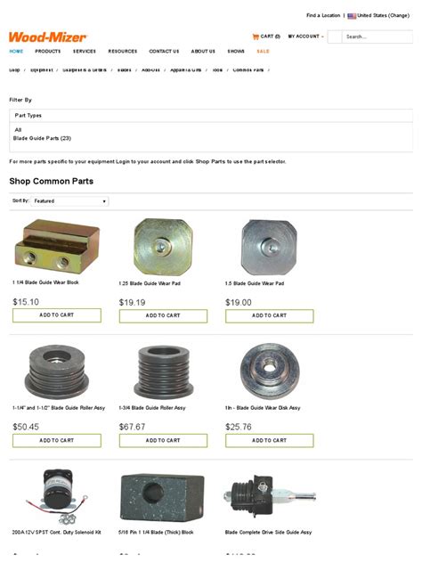 wood mizer  store common parts  manufactured goods