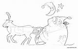 Sleigh Coloring Santa Pages Claus Reindeer Horse Getcolorings Printable sketch template