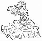 Barbie Princess Beautiful Coloring Pages Printable Color Kids Categories sketch template