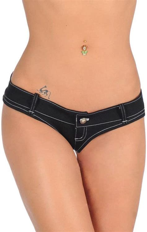 linvme sexy thong jeans triángulo cintura baja denim mujer a corto mini