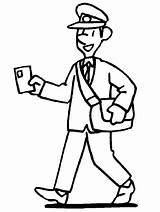 Postman Coloring Pages Mailman sketch template