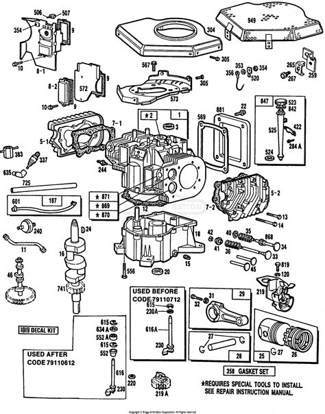 briggs  stratton    parts diagram  cylindercylinder headssump