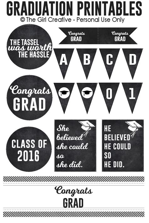 graduation printables  girl creative