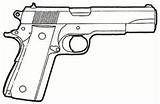 1911 Clipart Glock Colt 45 Pistol M1911 Template Coloring Pages Pistols Clipground A7 Contemporary Auto sketch template