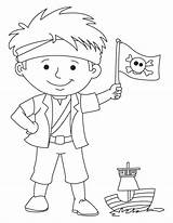 Pirate Coloring Boy Flag Pages Kids Waving Preschool Getdrawings Printable Getcolorings Color Popular sketch template