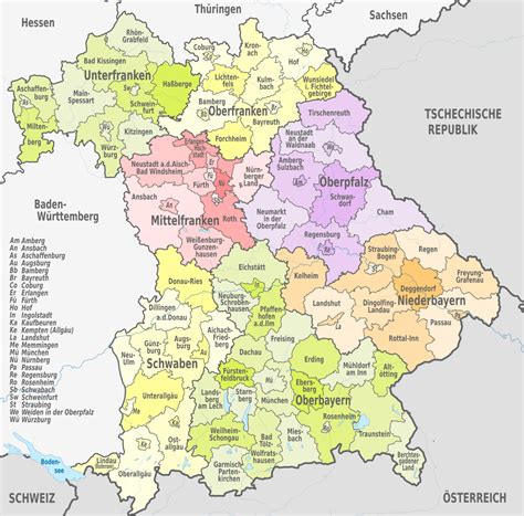 liste der landkreise und kreisfreien staedte  bayern wikipedia