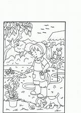 Lente Planten Natuur Geven Tuin Tuinen Kids Colouring Bloemen Bord Downloaden sketch template