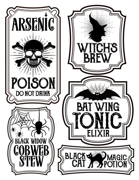 halloween labels  bottles printable printable word searches