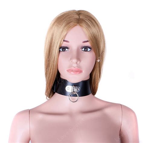 pu leather restraint neck collar slave sex toys couples sexy necklace