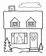 Coloring Pages Christmas House Season Houses Cartoon Color Easy Drawing Holiday Printable Homes Sheets Buildings Colouring Architecture Winter Learning Years sketch template