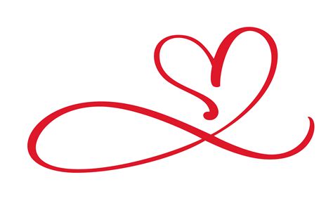 heart love flourish sign  infinity romantic symbol linked join