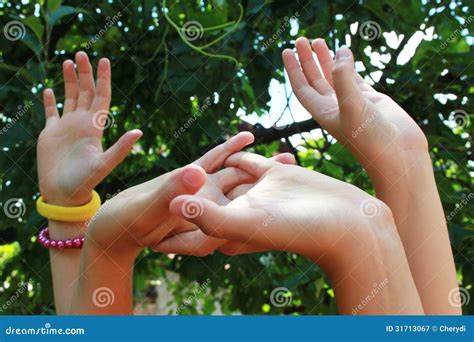 children hands stock image image  green colorful