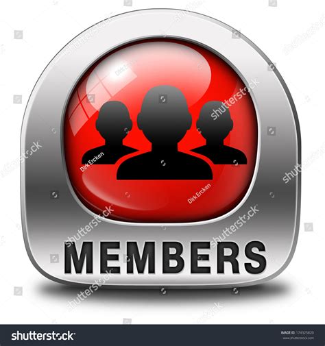 members  red icon sign sticker stock illustration
