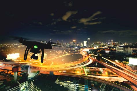 drone flying  city  night coverdrone australia