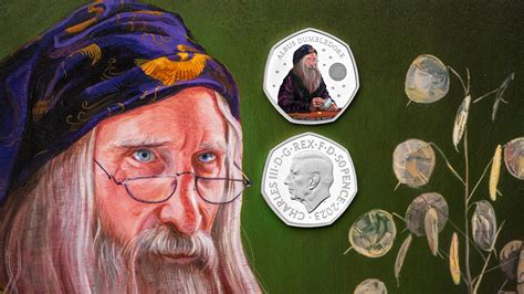 dumbledore joins king charles  special p coin  harry potter