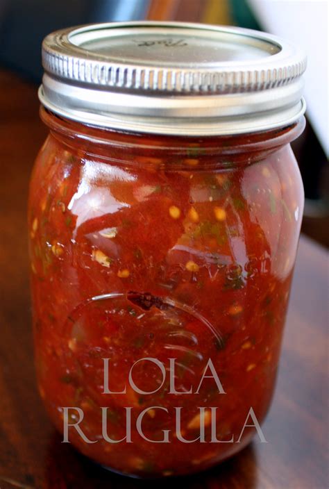 chunky tomato salsa canning recipe lola rugula