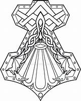 Mjolnir Tattoo Linework Deviantart sketch template