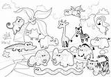 Zoo Coloring Pages Animals Animal Cute Getcolorings Color sketch template