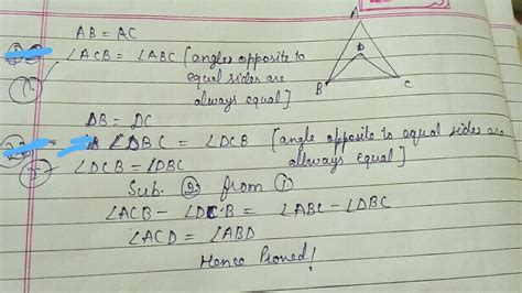 On Figure Ab Ac Db Dc Prove That Angle Abd Angle Acd