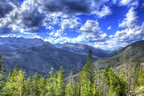 large clouds   mountains  rocky mountains national park colorado image  stock