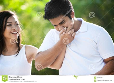 Asian Couple Hand Kissing Stock Image Image Of Asia