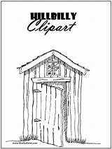 Hillbilly Outhouse Primitive Shacks sketch template