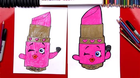 draw lippy lips shopkins art  kids hub