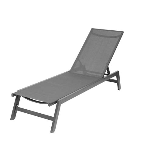 Maincraft Gray 2 Piece Metal Chaise Lounge Chairs With Dark Gray Fabric