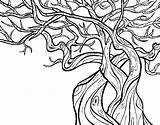 Ghostly Tree Coloring Coloringcrew sketch template