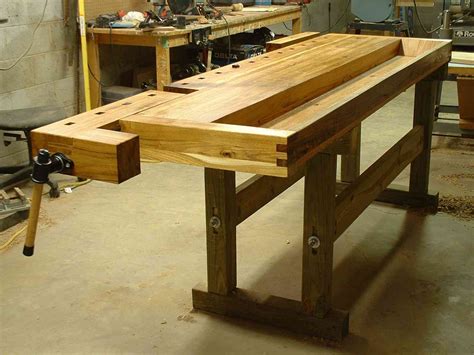 wood workbench plans built blueprint  farmhouse bench