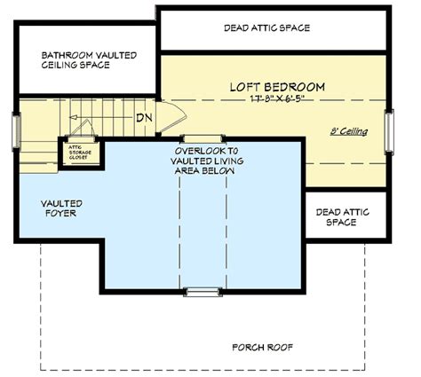 750 Square Foot House Plan With Vaulted Living Room