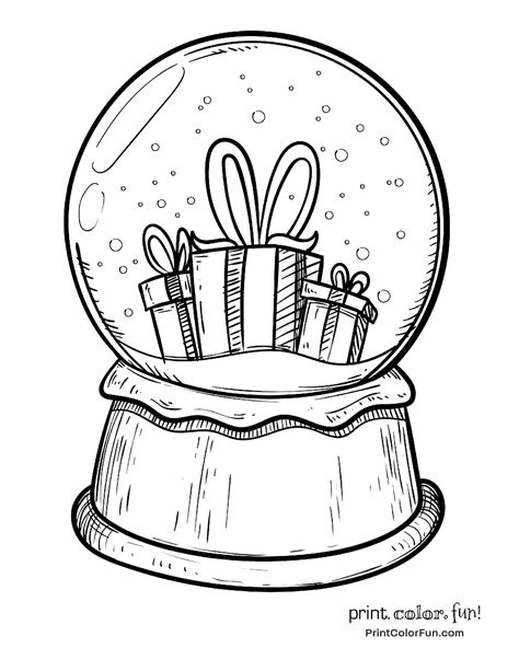 snow globe coloring page color info