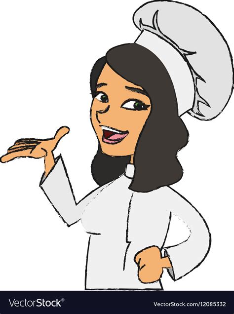 isolated female chef cartoon design royalty free vector