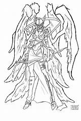 Angewomon Lineart sketch template